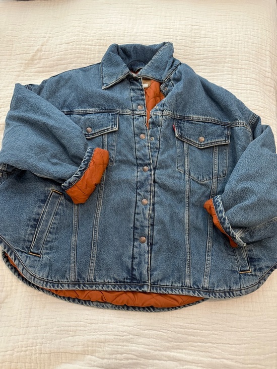 Levi's Jackets & Blazers - Levi's Blue Denim Jacket with Rust-Orange Quilted Lining NWT 0734